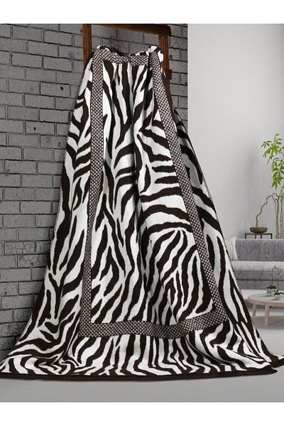 YGT Home Petra Zebra Patterned Single Blanket - Tv 150X200