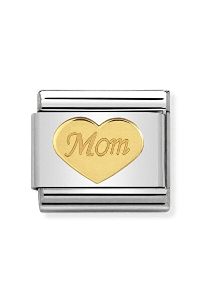 NOMİNATİON Composable Classic Symbols And Steel And 18k Gold Mom Heart
