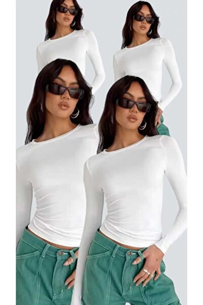 GARDIROZA Білий велосипедний комір з довгими рукавами Body - 4 штуки Світшот