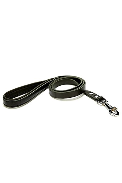 Doggie حزام مشي للكلاب مصنوع يدويًا من الجلد الطبيعي مقاس 2x120 سم - أسود