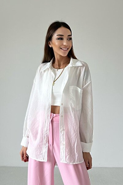 ELLEGANT Нов сезон Дамска ленена риза Oversize