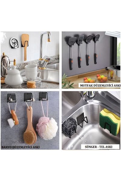 ETÜCCAR Dish Sponge Holder Set of 2 3m Adhesive Oven Painted Dish Sponge Holder Multi-Purpose Hanger