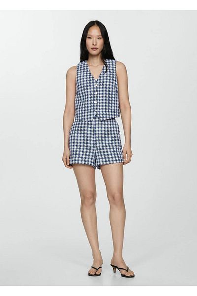 MANGO Woman Vesta cu imprimeu Houndstooth