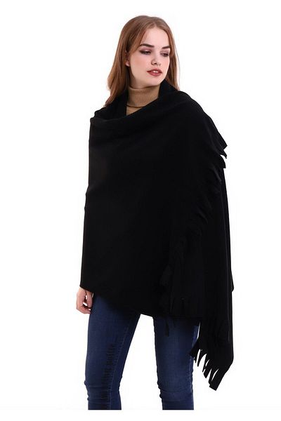 NERGIZ NERGİZ 10 PIECES CAFE RESTERONT HOTELS BLACK FLEECE SCARF SHOULDER SHOE CASS