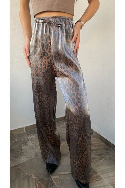Mira Leopar Beli Lastikli Pantolon