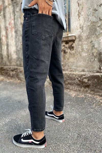 NO61 MAN Boyfriend Black Antique Washed Grinded Jeans