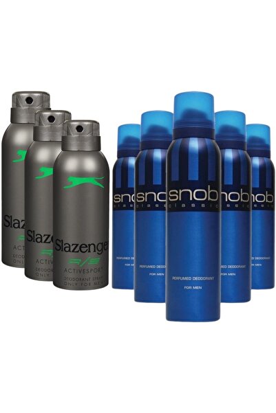 Slazenger Active Sport Erkek Deodorant Spray Yeşil 150 ml 3 Adet + Snob Class...