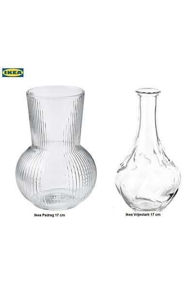 IKEA Διακοσμητικό Γυάλινο Βάζο 2 Τεμάχια 17 εκ