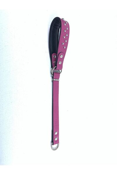 Lino طوق تدريب أرجواني من الجلد الطبيعي بنسبة 100% - طوق للرقبة مع إكسسوارات جلدية - Ln5