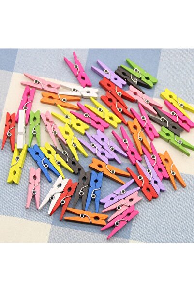 ledison 100 Adet Mini Mandal Minik Mandal Dekoratif Süsleme Renkli Mini Ahşap...