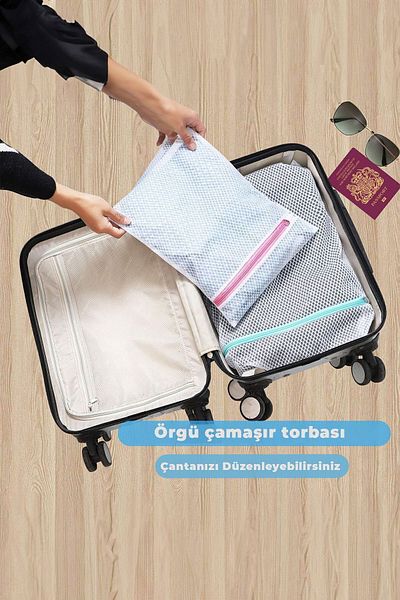 COZY SENSE 3 Different Sizes Colorful Luxury Zippered Laundry Net Shoe Washing Apparatus