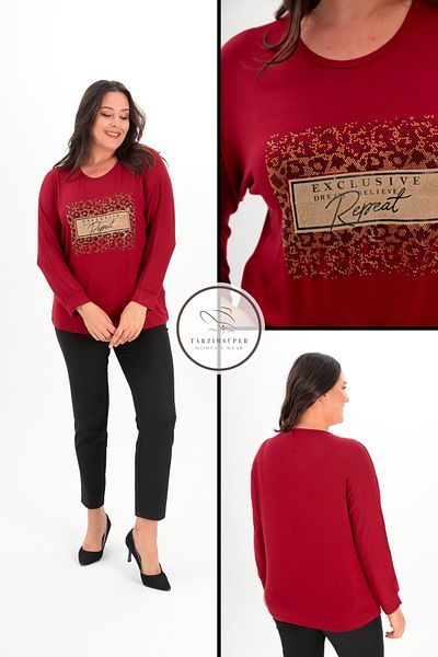 tarzımsüper Mărime Plus New Season Front Plush Manecă liliac Flexibil Confort Model Textura moale Tricot elegant Pulover