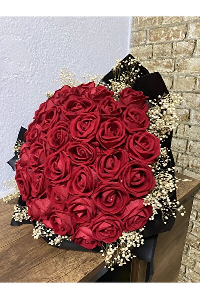 Genel Markalar Kırmızı Kız İsteme Çiçeği 41 Adet kırmızı yapay gül Tek Dal 51 - 80 cm