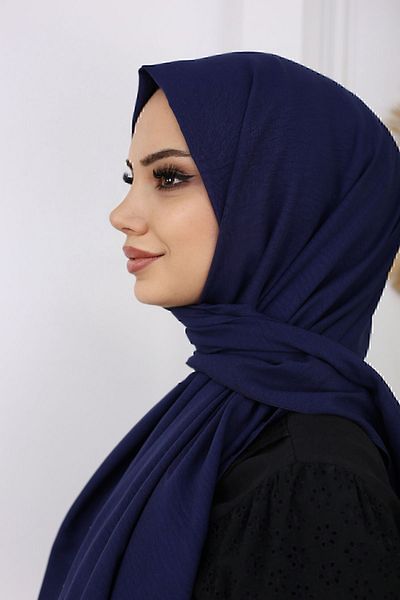 feronis Dámský hidžáb bavlněný jazzový šátek Model _ Navy Blue