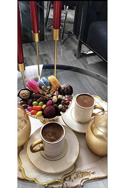Nurhanhome 6 Adet Etamin Işlemeye Uygun Linen Keten Kumaş Gold Simli Kahve Yanı Kokteyl Sunum Peçete