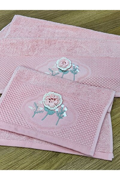 AYHANHOME 3D Flower Embroidered Boxed Dowry 1 Piece 50x90 Hand Face Towel 1 Piece 30x50 Kitchen Towel