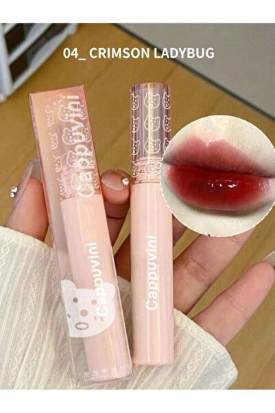 cappuvini Kedi Desenli Lip Gloss, Uzun Sure Kalıcı Tint,1 Adet 4 Numara