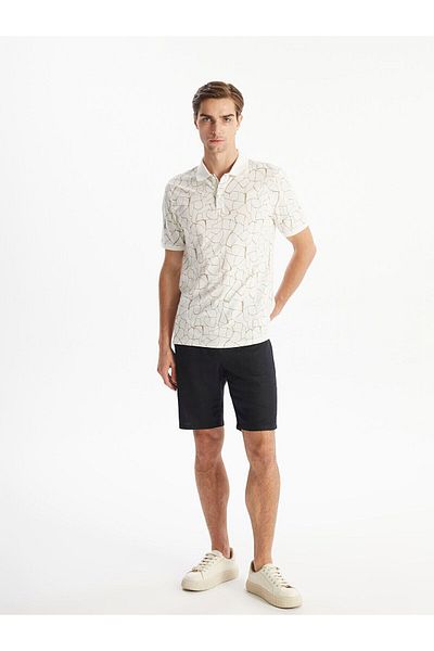 LC Waikiki Men's Polo Neck Patterned Pique T-Shirt - Short Sleeve