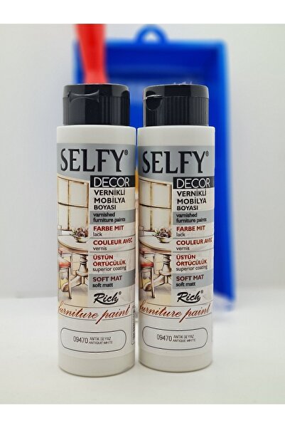 Rich Selfy Decor 500 Cc ( 750 gr ) X (2 ADET) Antik Beyaz Kendinden Vernikli Dolap Boyama Seti