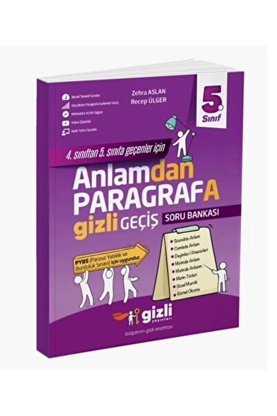 Gizli Yayınları 5. Sınıf Anlamdan Paragrafa Gizli Geçiş Paragraf Soru Bankası...