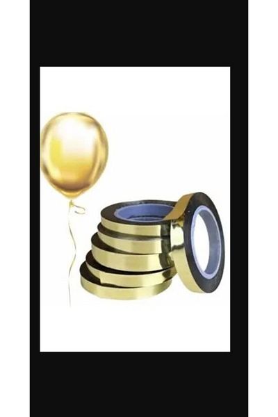 PartAntalya 25 Mt Shiny Metallized Gold Color Raffia - Balloon String