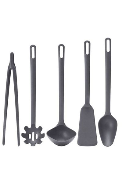 IKEA Kitchen Ladle Spatula Set 5 Pieces Gray Color Anti-Scratch Spoon Set