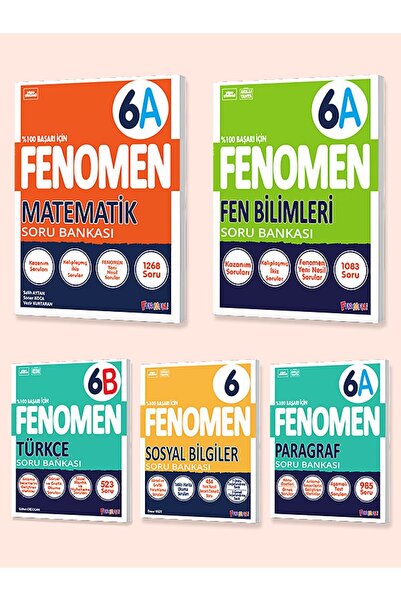 Fenomen Yayıncılık Fenomen 6. Sınıf 5'li Set 2025 (MatematikA, FenA, TürkçeB,...