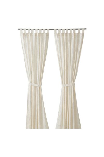 IKEA Gokvalla Tül Perde/2 Kanat, Sarı-beyaz, 145x300 Cm