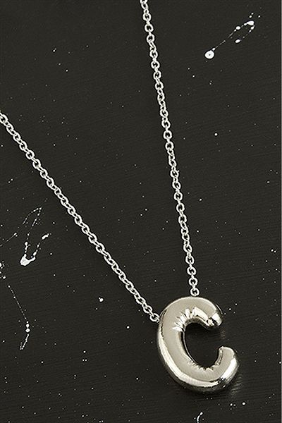 HerşeyVarBurda 3D Letter Balloon Necklace - Silver Color