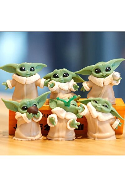 EXENET Baby Yoda 6'lı Figür Seti Star Wars Mandalorian Bebek Grogu Özel Kolek...