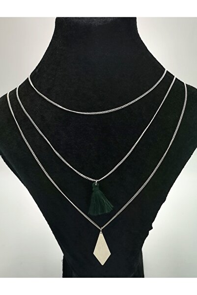 Monalisa Home قلادة فاخرة مضادة للتشويه مع سلسلة فضية اللون - مجموعة من ثلاث قطع