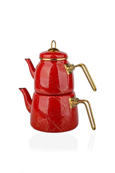 Paçi Elite Class Red Broken Marble Teapot