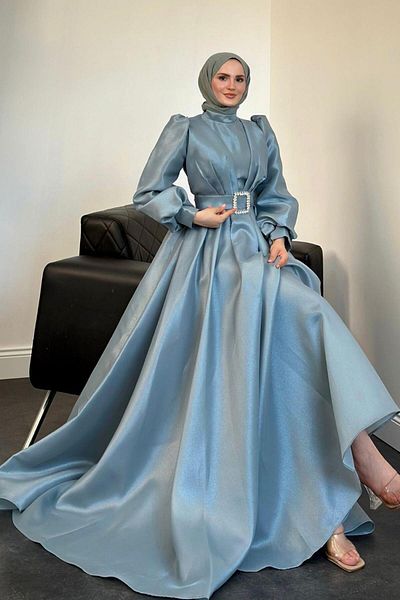 MERVEN AKYÜZ Βραδινό φόρεμα μέντα Cleopatra Taffeta