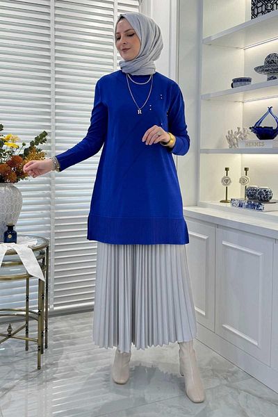 Rabia Şamlı Πλεκτό Gonca Stone Tunik Saks