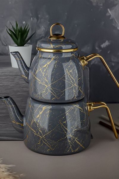 Paçi Elite Class Gray Broken Marble Teapot