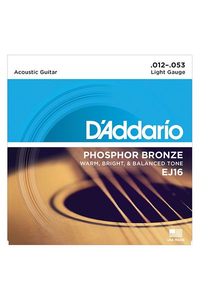 Daddario Ej16 Acoustic Guitar String Set, Phosphor-Bronze, Light Gau