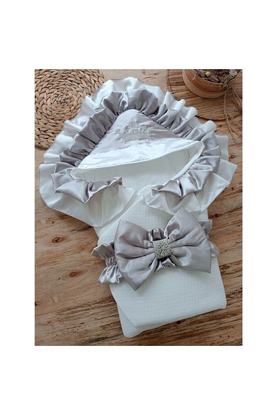 Narnuga Mehtap Newborn - Luxury Butterfly Embroidered Baby Blanket Swaddle