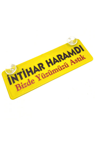 wonderlike İntihar Haramdı Yazılı Dekor plaka- Sarı Renk Araç İçi Cam Süsü ve...