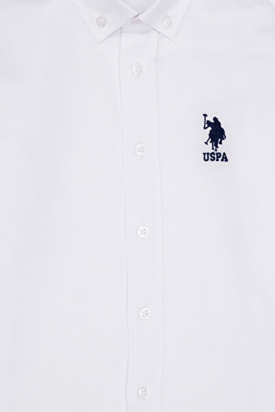 U.S. Polo Assn. Cămașă de bază albă cu mânecă lungă pentru băiat - 50266085 -VR013