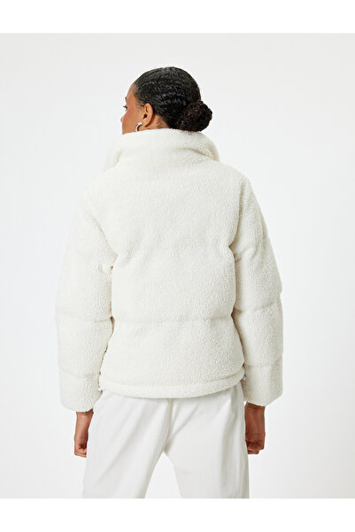 Koton Palton de buzunar cu fermoar cu guler de pluș