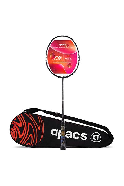 Apacs مضرب تنس الريشة Nano Fusion Speed 722 غير مشدود من الجرافيت | 76 جرامًا خفيف الوزن للغاية | قوة شد 30 رطلاً