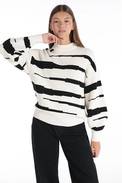 Fashion Friends Ecru Patterned Sweater
