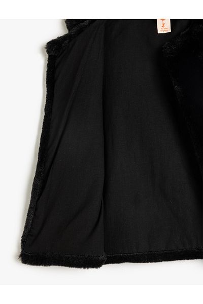 Koton Round Neck Plush Vest - Sleeveless