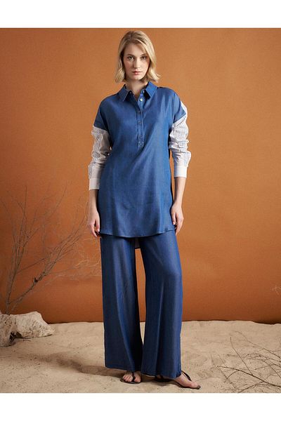 Kayra Τουνίκ Lyocell με Indigo Garnish
