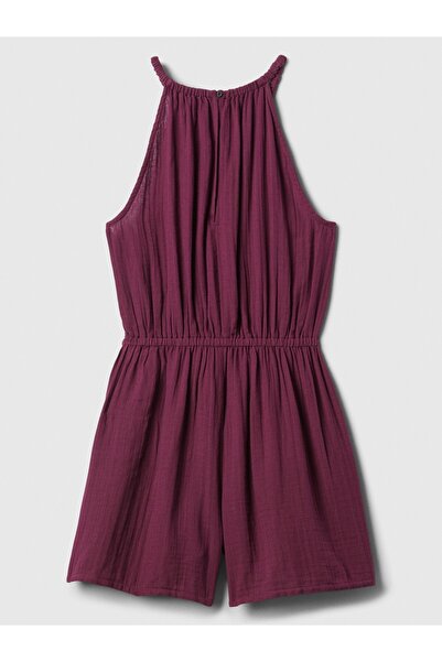 GAP Kadın Mor Halter Yaka Gauze Tulum