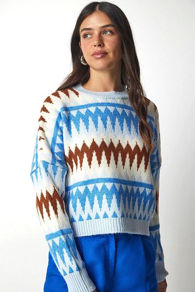 Fashion Friends Pulover cu model albastru