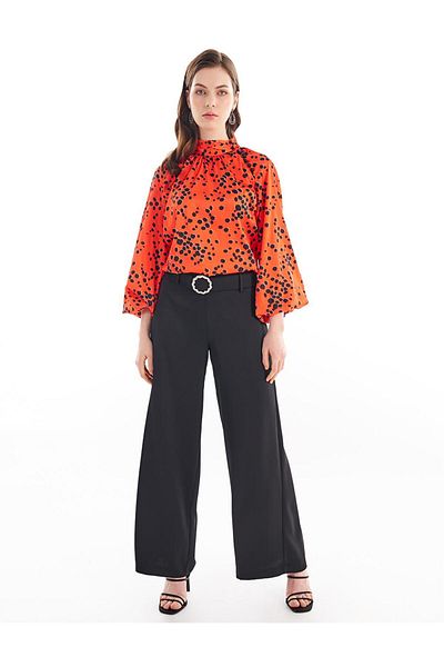 Kayra Black Trousers with Metal Accessories