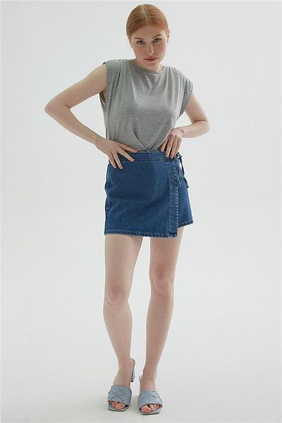 Fashion Friends Fusta pantaloni scurți din denim albastru