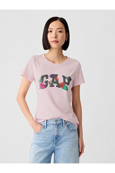 GAP Kadın Pembe Logo T-Shirt