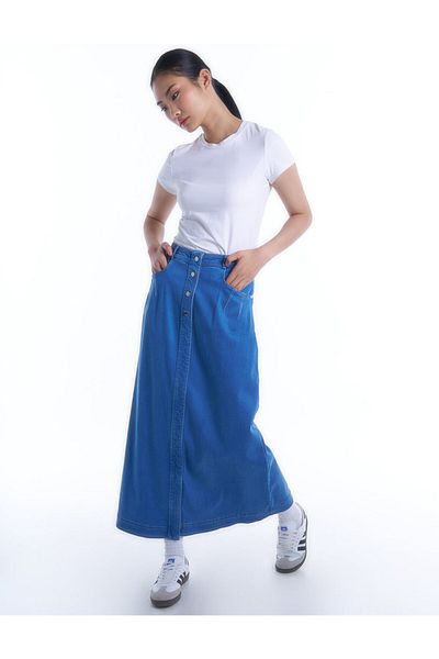 KYR Fusta Denim Detaliată Buzunar Indigo